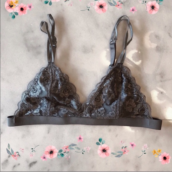Floral lace eyelash strappy bralette bra grey β€οΈ - Picture 6 of 6